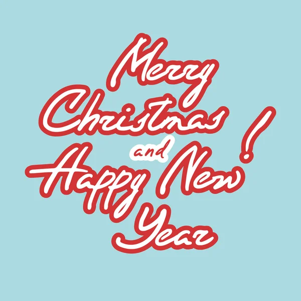Greeting Text with Merry Christmas and New Year. Digital Drawing