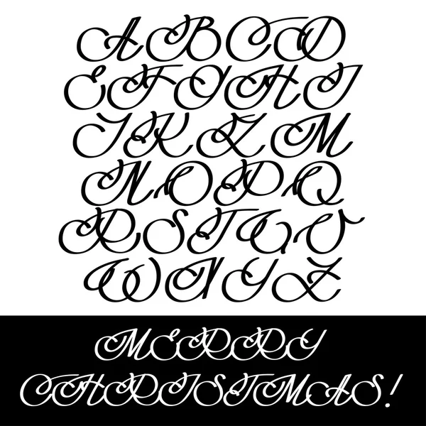 Set alfabeto calligrafia. Titolo Lettere corsive — Foto Stock