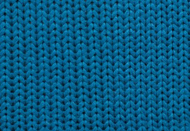 Close up Knitting Background Blue Color