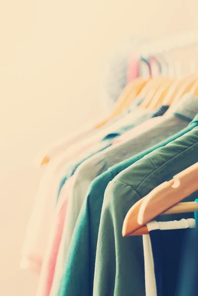 Color Woman Clothes on Open Hanger — Stock Photo, Image