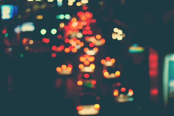 Blurred Defocused Multi Color Lights. Traffic in a City Streets — Stock Photo, Image