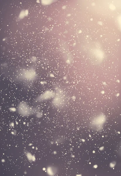 Karanlık gece gökten düşen kar. Dijital çizim. Mavi arka plan