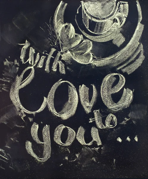 Café du matin avec message Love to You. illustration — Photo
