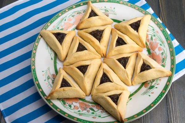 Purim - geleneksel çerezleri hamantaschen veya Haman'ın kulakları