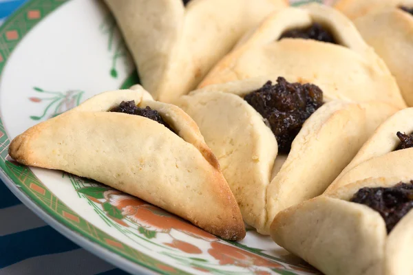 Purim - biscotti tradizionali hamantaschen o orecchie di Haman — Foto Stock