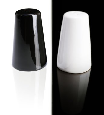 black pepper shaker and saltcellar white clipart