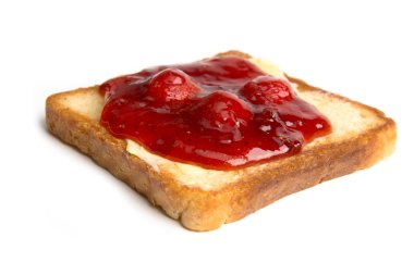 Tereyağlı ve çilekli tost.