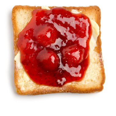 Tereyağlı ve çilekli tost.