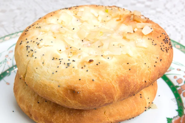 Pane di cipolla ebraica - Pletzel — Foto Stock