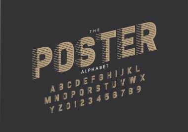 Biçimlendirilmiş yazı tipi ve alfabe vektörü