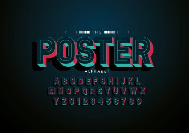 Biçimlendirilmiş yazı tipi ve alfabe vektörü