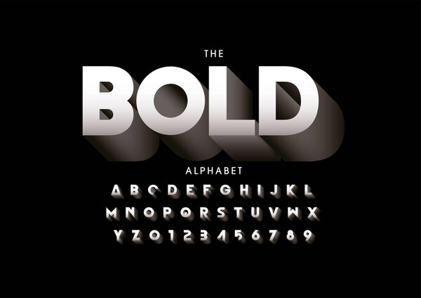 Vector of stylized font and alphabet