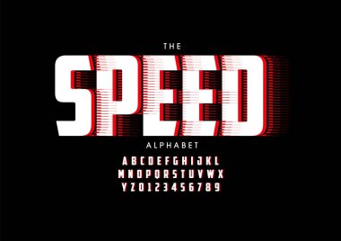 Biçimlendirilmiş hız alfabesi yazı tipi vektörü