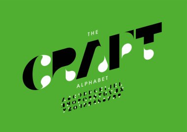 Biçimlendirilmiş el işi alfabesi yazı tipi vektörü