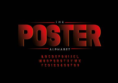 Biçimlendirilmiş poster yazı tipi vektörü