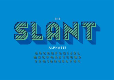 Biçimlendirilmiş eğimli yazı tipi vektörü