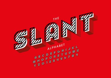 Biçimlendirilmiş eğimli yazı tipi vektörü