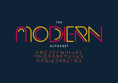 Biçimli modern alfabe yazı tipi vektörü
