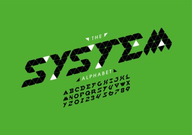 Biçimlendirilmiş sistem alfabe yazı tipi vektörü