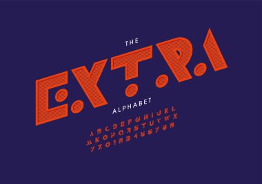 Biçimlendirilmiş ekstra alfabe yazı tipi vektörü