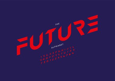 Biçimlendirilmiş gelecek alfabe yazı tipi vektörü
