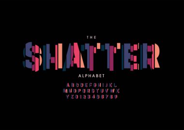 Biçimlendirilmiş parçalayıcı alfabe yazı tipi vektörü