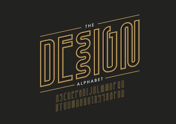 Diseño Estilizado Alfabeto Fuente Vector — Archivo Imágenes Vectoriales