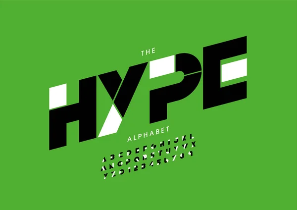 Vecteur Police Alphabet Hype Stylisé — Image vectorielle