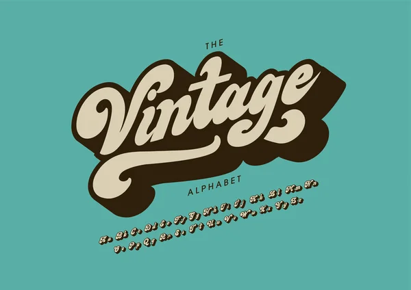 Estilo Vintage Alfabeto Fuente Vector — Archivo Imágenes Vectoriales