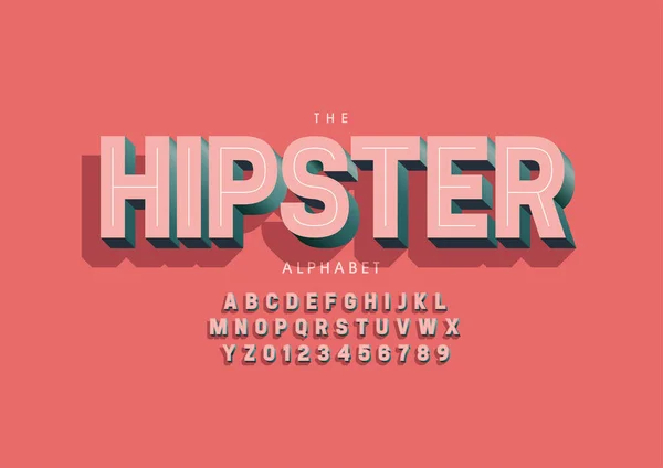 Stylizovaný Vektor Písma Hipsterské Abecedy — Stockový vektor