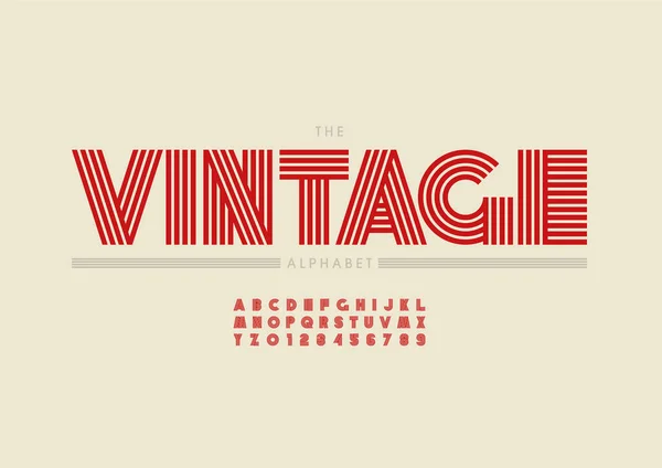 Estilo Vintage Alfabeto Fuente Vector — Vector de stock