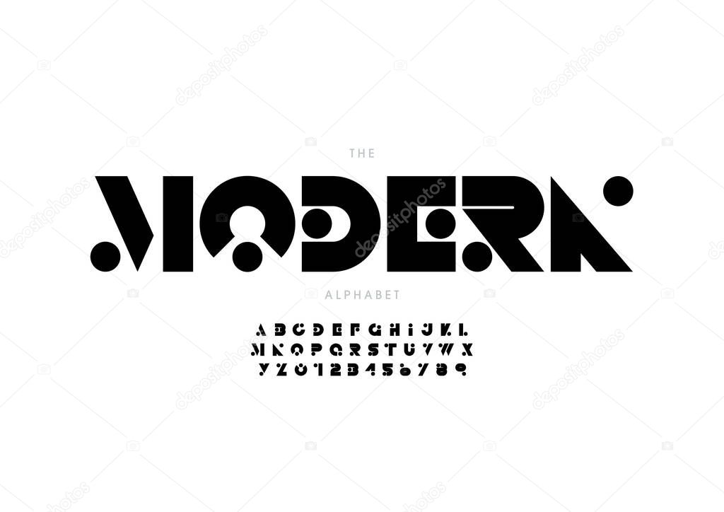Stylized modern alphabet font vector