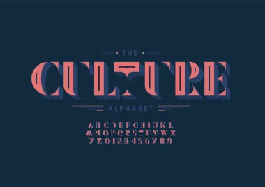 Biçimlendirilmiş alfabe, yazı tipi, vektör illüstrasyonu       