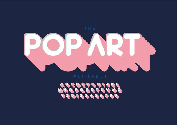 Alfabeto Pop Art Estilizado Fonte Ilustração Vetorial —  Vetores de Stock