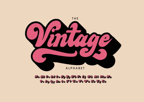 Stilisiertes Vintage Alphabet Schrift Vektorillustration — Stockvektor