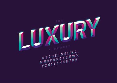 Biçimlendirilmiş lüks alfabe, yazı tipi, vektör illüstrasyonu     