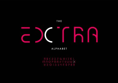 Biçimlendirilmiş alfabe, yazı tipi, vektör illüstrasyonu     