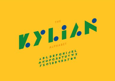 Biçimlendirilmiş alfabe, yazı tipi, vektör illüstrasyonu     