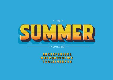 Biçimlendirilmiş yaz alfabesi, yazı tipi, vektör illüstrasyonu   