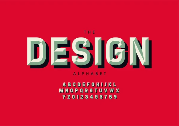 Design Estilizado Alfabeto Fonte Ilustração Vetorial —  Vetores de Stock