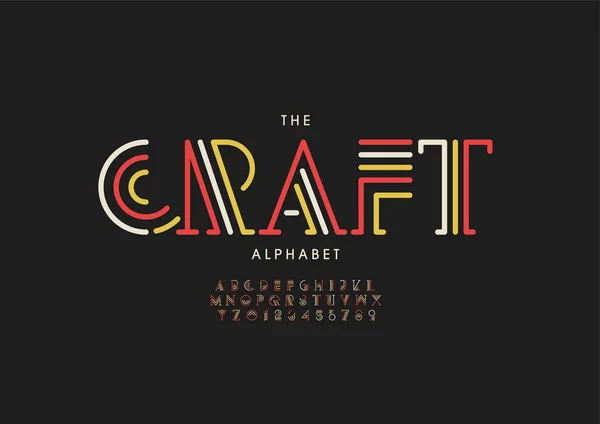 Stylized Craft Alphabet Font Vector Illustration — Stock Vector