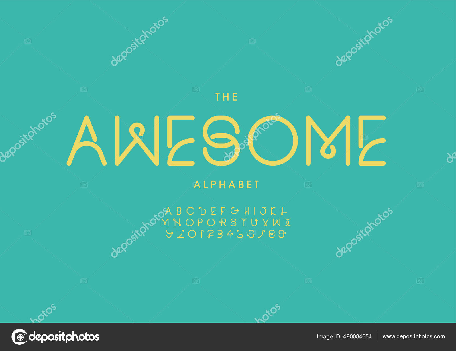 Stylized Awesome Alphabet Font Vector Illustration Stock Vector Image