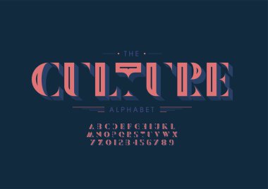 Biçimlendirilmiş kültür alfabesi, yazı tipi, vektör illüstrasyonu          