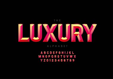 Biçimlendirilmiş lüks alfabe, yazı tipi, vektör illüstrasyonu          