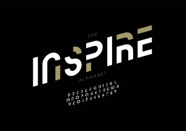 Biçimlendirilmiş alfabe, yazı tipi, vektör illüstrasyonu          