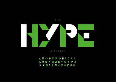 Biçimlendirilmiş alfabe, yazı tipi, vektör illüstrasyonu       