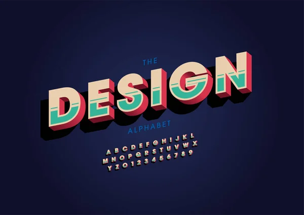 Stilizált Design Ábécé Betűtípus Vektor Illusztráció — Stock Vector