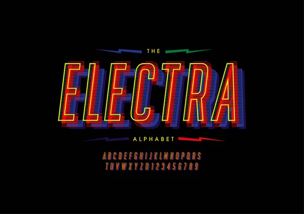 Gestileerde Electra Alfabet Lettertype Vectorillustratie — Stockvector