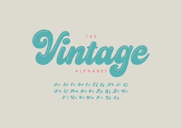 Alfabeto Vintage Estilizado Fuente Ilustración Vectorial — Vector de stock