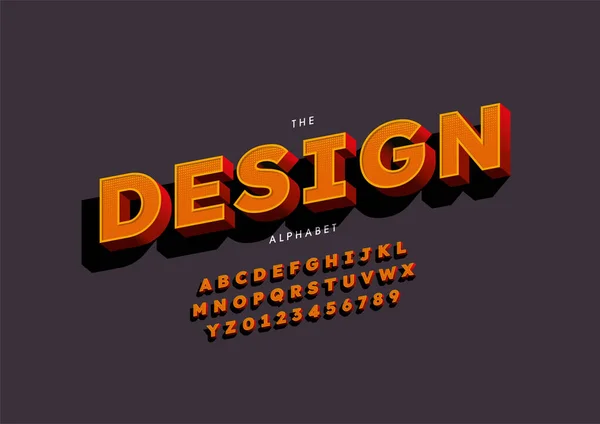 Alfabeto Stilizzato Design Font Illustrazione Vettoriale — Vettoriale Stock